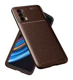 Golden Sands for Realme X7 5G, Realme X7 Back Cover Drop Tested Shock Proof Slim Armor Aramid Carbon Fibre Rugged TPU Case for Realme V15, Realme X7, Brown