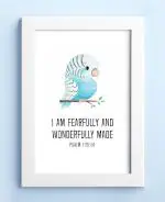 Elben Creatives - I am fearfully and wonderfully made - Psalm 139:14 Children Bible Verses Frames/Christian Gift for Children(42x30cm)