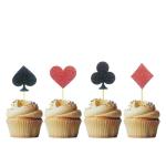 Festiko 24 Pcs Casino Night Poker Cupcake Toppers For Las Vegas Theme Party Wedding Party Birthday Party Decorations