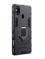 Lejaao Samsung Galaxy F41 Black Plastic, Thermoplastic Polyurethane Mobile Back Cover