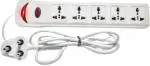 Sanhan ELECTRIC BOARD EXTENSION CORD POWER STRIP SURGE PROTECTOR MULTI PLUG 5 sockets with 2m wire with push button 5 Socket Extension Boards (White, 2 m)