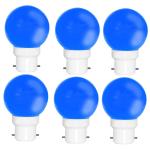 Fybros Blue Nuit Neon Led Night Bulbs Lamp For Bedroom Wall And Home Decoration - 0.5 Watts, 6 Pc