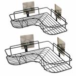 tatatiya 2 Pis Combo Of Stainless Steel Self Adhesive Bathroom Shelf Corner Rack for Kitchen & Bathroom Shelves Bathroom Corner Shelf and Racks Stainless Steel Wall Shelf