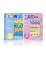 Aya Papaya Ouchie Blue And Lavender Printed Cotton Adhesive Bandages 20 Strips (Pack Of 2)