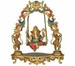 Idol Collections Multicolor Brass Lord Ganesha Swing, 18 Inch