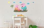Asian Paints Multicolor Polyvinyl Chloride Peppa Pig Puddle Fun With Family Wall Sticker W107WR87L45