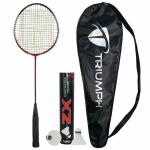 TRIUMPH Badminton Racket, Badminton Shuttle Cock, Badminton Racquet Triumph Magic 1 Pc with 10 Pc Triumph ZX Feather Shuttlecock & Full Racket Cover