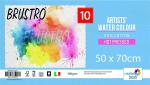 Brustro Artists Watercolour Paper 25% Cotton Hot Pressed 300 GSM, Size - 50 x 70 cm, 10 Sheets