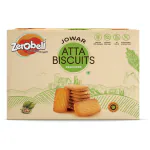 Zerobeli Jowar Atta Biscuits with Elaichi 375 g |Premium Handmade Atta Biscuits| No Refined White Sugar, No Palm Oil, Preservatives or Colors|