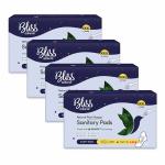 BLISSNATURAL Organic Fluffy Soft Sanitary Pads For Women | XXXL-Size | Very Heavy Flow OR Night Use | Pack Of 4