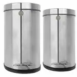 OPR Stainless Steel Plain Foot Pedal Dustbin with Plastic Bucket |Trash Bin for Home, Bathroom, Kitchen, Room and Office ( 10*14 and 8*12) Pack of 2