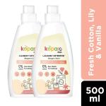 Koparo Laundry Liquid - Fresh Cotton, Lily & Vanilla - Natural & Non Toxic - Eco-friendly - Tough on Stains - 500 ML Pack of 2