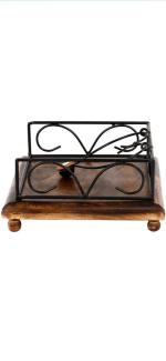 RAMYAMART Brown Wood Decorative Tissue Holder Napkin Holder Stand