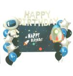 My Party Suppliers Outer Space Theme Kids Space Rocket for Party Rubber Birthday Decorations (18 x 9 x 2 cm)