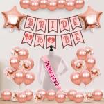 Zyozique Bachelorette Party Decorations - Banner, Sash, Foil Balloon, Confetti Balloons & Balloons (Pack of 44)