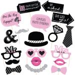 Zyozique OMG, You're Getting Married - Engagement Photo Booth Props Kit - (Pack of 19)