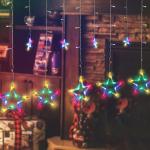 See Inside Stars LED Curtain String Lights with 8 Flashing Modes for Decoration, Diwali, Christmas, Wedding, Party (2.5 Meter, MultiColor)