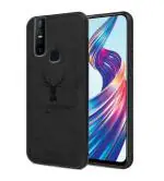 Lejaao Vivo V15 Vivo 1819 Black Cloth, Leather, PC and TPU Mobile Back Cover