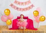 Crelzos Light Pink Paper Material Happy Birthday Banner, String 10 L, 8 W, 8 H cm