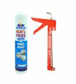 M.H. Super EAST APPLY GUN WITH 1 FREE ADHESIVE / SEALANT FOR EVERY SURFACE (STAINLESS STEEL GUN ) BUY 1 GET 1 FREE