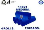 BRUZZLINE Blue color 19x21 use for dustbin best quality for kitchen & Home etc. Medium 12 L Garbage Bag (120Bag )