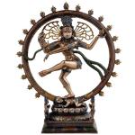 CraftVatika Multicolor Cold Cast Bronze Nataraja Shiva Statue 38 x 30 cm