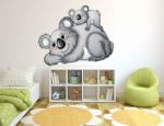 Lanstick Multicolor Big And Little Koala Self Adhesive Wall Sticker 24 inch