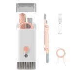 EDITION 7 in 1 Computer Keyboard Cleaning Brush Set Earbuds Cleaning Pen Wireless Bluetooth Headset Charging Box Electronics Keyboard Cleaning Tools Cleaner Keycap Puller Kit (Pink)
