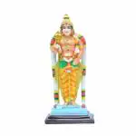 GLOWAN Marble Lord Murugan Statue Idol for Pooja Room, Office and Home Decorative Figurine (Height- 10 Inch, Multicolor)