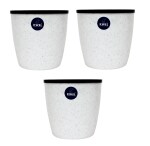 KWEL Deco Self Watering Flower Pot Outer and Inner Flower Pot Size 6Inch - Pack of 3 Stone White Incomplete