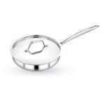 MAXIMA Induction Friendly Silver Stainless Steel Saute Pan - 22 cm