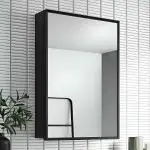 Plantex Platinum Heavy Duty Steel Bathroom Cabinet with Mirror Door/Bathroom Accessories (Black - 12 x 18 Inches)