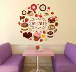 Lanstick Vinyl Multicolor Food Menu Images Self Adhesive Wall Sticker 24 inch