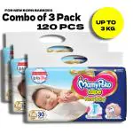 MamyPoko Baby Tape Diapers, New Born mini, Pack of 30 Combo of-4