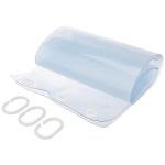 Kuber Industries PVC 6 Strips AC Curtain|Eyelet Rings & Waterproof Material|.1 MM Thickness & Mold Mildew Free|Size 7 Feet (Transparent)
