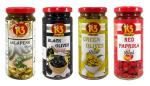 K3 Masala Black Olives (230gm),green Olives (230gm),Jalapeno Sliced (230gm) and Red Paprika Sliced (230gm) (Pack of 4)(960gn)
