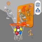 KIWI Kool Tom & Jerry Small Basket Ball kit Portable Set with Hanging Board, Ring Net for Kids, Playing Indoor Outdoor Basket Ball, Hanging Board with Net (Multi)