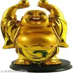 TRACES Resin Laughing Buddha Hands up | Religious Idol for Home Decoration | Idols for Temple Worshipping | 12*7*6 cm