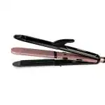 AGARO HS1119 3-in1 Hair Styler, Straightner, Crimper, Curler For Women, Variable Style Settings , Keratin Infused Ceramic Coated Plate, Colour Black & Rose Gold