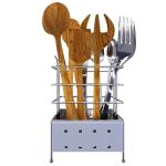 Levon Silver Stainless Steel Knife Drainer Basket Flatware Storage Drainer