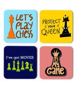 Whats Your Kick Fight Like a Girl Boxing theme Printed Set of 4 Coasters With Beautiful Metal Stand