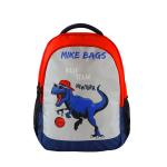 Mike Bags Junior Backpack Playful Dino - Red & N Blue