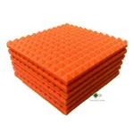 YGM Acoustic Foams Orange Pyramid Soundproofing Studio Acoustic Foam 1X1 - 1 inch ,Set Of 6