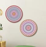 SAF Round Shape Mandala MDF Wall Painting for Living Room 12X12 inch PRE-LRB38-L2