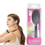 Majestique Oval Detangling Royal Brush with Ultra-Soft Bristles and 20 Colourful Stretchable Rubber Bands | Maximum Comfort, Easy Detangling | Unique Crown Handle - Pack of 2