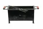 Olrada Heavy Iron Charcoal Grill Barbeque with 4 Pc Skewers Small Size (L-42xW-25xH-28)