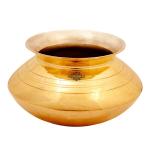 Indian Art Villa Brass Lining Design Patila Handi With Tin Lining , 3100 ML, Gold