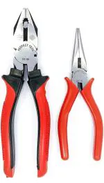 PERFECT TECH Set 3 Pcs Combination Plier 8 inch | Long Nose Plier 6 inch | Double Dip Set | Plier Tool Kit Set | Cutting Player | Cutting Plier | Diagonal Anti Slip Handle | Trimming Edges & Clamping Wire | Plumber Hand Tools Combo