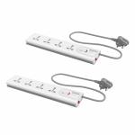 Polycab 6A 3 Pin Universal Multi Plug With Surge Protection Travel Adaptor, White -Pack of 2