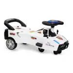 Royal Ride Ons Formula Swing Magic Car for Kids of Age Group 3 Years to 8 Years (White)